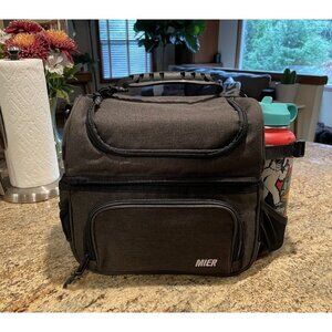 Dual Compartment Lunch Bag Tote with Shoulder Strap for Men and Women Insulated
